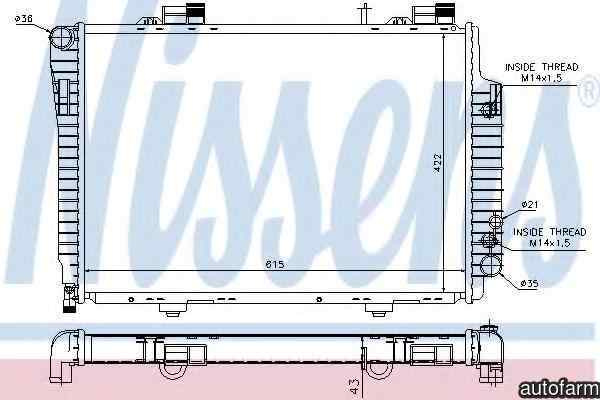 Radiator apa racire motor MERCEDES-BENZ C-CLASS (W202) NISSENS 62618