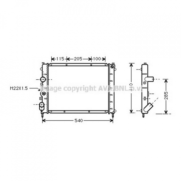 Radiator apa racire motor RENAULT KANGOO 1997->2007 pentru 1.9 dCi 4x4 (KC0V)-59 KW