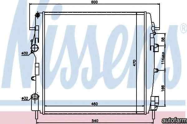 Radiator apa racire motor RENAULT KANGOO KC0/1 Producator NISSENS 63762