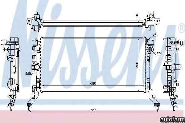 Radiator apa racire motor RENAULT LAGUNA III Grandtour (KT0/1) NISSENS 637619