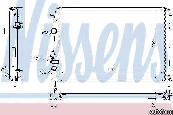 Radiator apa racire motor RENAULT MEGANE I BA0/1 NISSENS 63896A