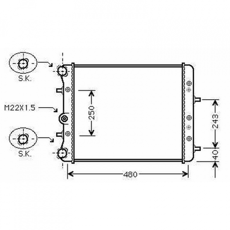 Radiator apa racire motor SKODA FABIA 1 COMBI 1999