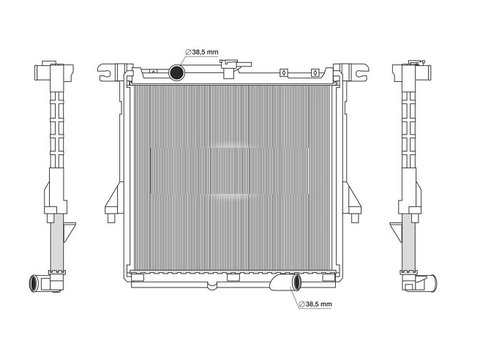 Radiator apa racire motor SRL, ISUZU D-MAX, 01.2020- motor 1.9 Ddi, cv manuala, aluminiu/ plastic brazat, 610x570x16 mm,