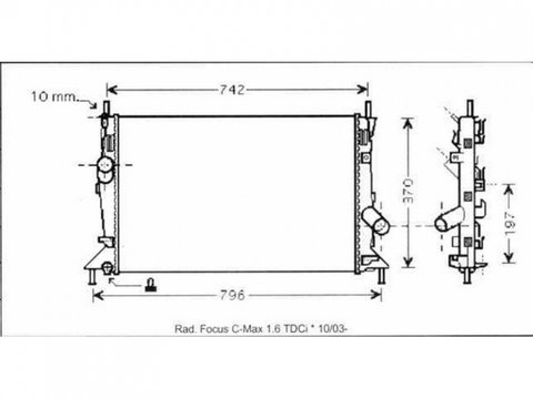 Radiator apa racire motor VOLVO C30 2006->2012 pentru 1.6 D2-84 KW