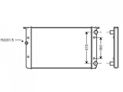 Radiator apa racire motor VW GOLF 3 Cabriolet 1993-> pentru 2-85 KW