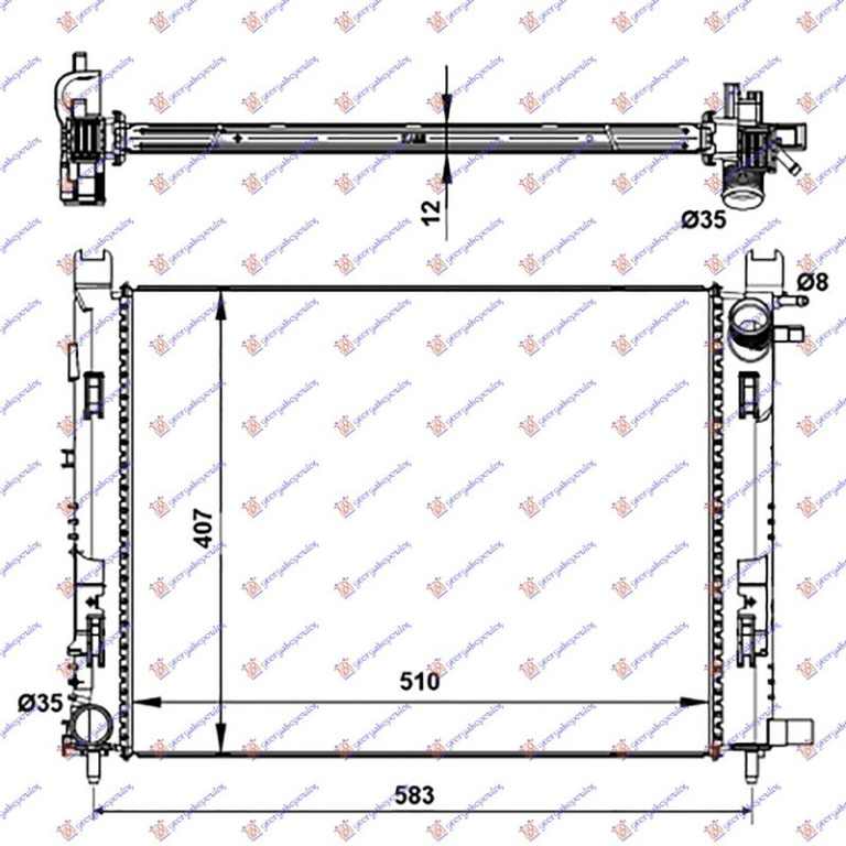 RADIATOR APA RENAULT CAPTUR 2017->2020 Radiator apa benzina/diesel -Ac/ 51x40x1,2 2012-> PIESA NOUA ANI 2017 2018 2019