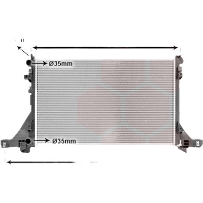 Radiator apa RENAULT MASTER 3 2010-> pentru 2.3 113/213/223/323 MG FWD, 2.3 dCi 130 FWD, perioada 2016 2017 2018 2019 2020 2021 PIESA NOUA pentru vehicule cu aer conditionat, grosime fagure mm 25, diametru admisie mm 35, diametru evacuare mm 35 latim