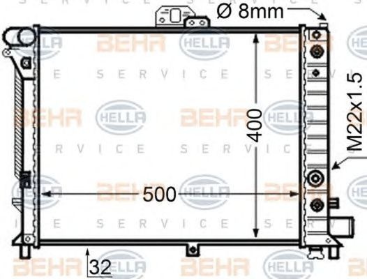 Radiator apa SAAB 9000 hatchback HELLA 8MK376705611