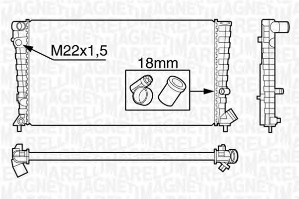 Radiator apa SKODA FABIA 6Y2 MAGNETI MARELLI 350213118300