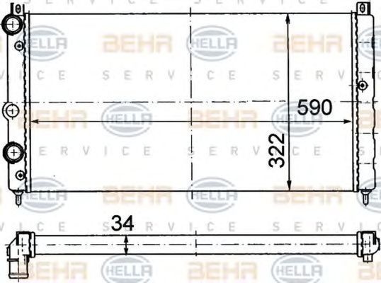 Radiator apa SKODA FELICIA I Fun 797 HELLA 8MK376714591