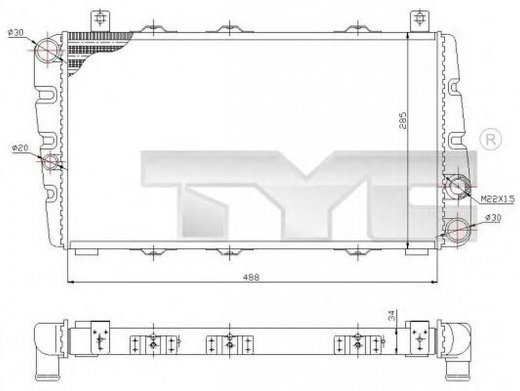 Radiator apa SKODA FELICIA II 6U1 TYC 732-0001