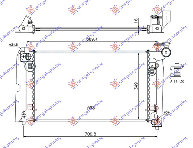 Radiator Apa - Toyota Avensis (T25) 2003 , 16400-0d220