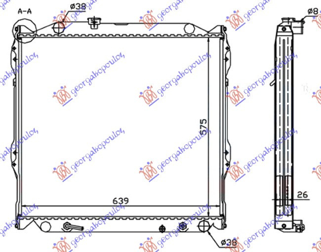 Radiator Apa - Toyota Land Cruiser Prado 90 (J9)1996 1997 , 1640067140