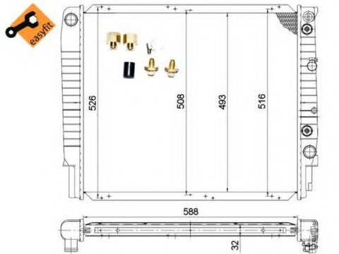 Radiator apa VOLVO V90 combi (1996 - 1998) NRF 53998