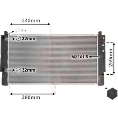 Radiator apa VW CARAVELLE 4 1990->2003, TRANSPORTER T4 1990->2003 pentru 2.0, perioada 1990 1991 1992 1993 1994 1995 1996 1997 1998 1999 2000 2001 2002 2003 PIESA NOUA de la an de fabricatie 10/1991, grosime fagure mm 34, Diametru admisie mm 32, Diam