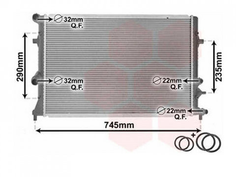 RADIATOR APA VW GOLF 6 2008->2013 Radiator apa pentru 1,2 TSI 62,5x45,2x34 PIESA NOUA ANI 2008 2009 2010 2011 2012 2013