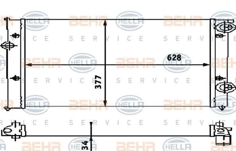 Radiator apa VW GOLF III Cabriolet 1E7 HELLA 8MK 376 714-684