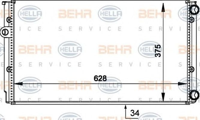 Radiator apa VW GOLF III Cabriolet 1E7 HELLA 8MK376714044
