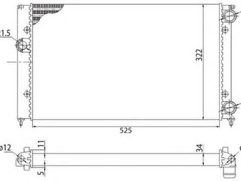 Radiator apa VW GOLF IV Cabriolet 1E7 MAGNETI MARELLI 350213213003