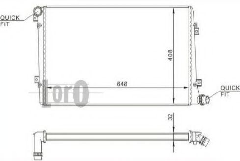 Radiator apa VW JETTA III (1K2) (2005 - 2010) LORO 003-017-0032