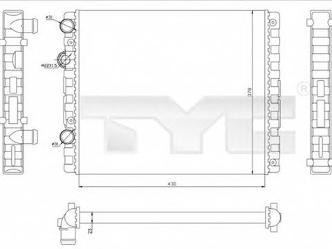 Radiator apa VW POLO caroserie 6NF TYC 737-0040