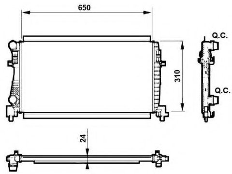 Radiator apa VW TOURAN (5T1) (2015 - 2016) NRF 58438