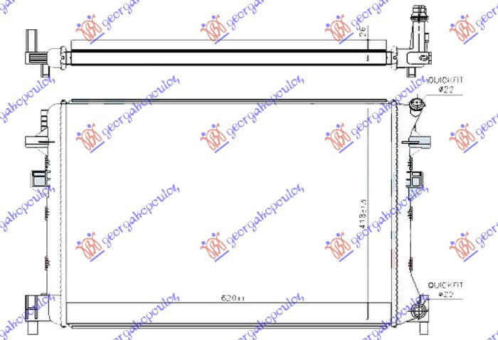 RADIATOR BENZ.-DIESEL (620X410X26), CUPRA, CUPRA ATECA 20-, 740106365