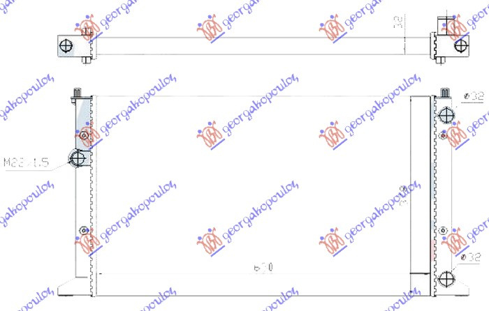 RADIATOR BENZINA-DIESEL (CABRIO) (630x380x34, VW, VW GOLF IV 98-04, 059706350