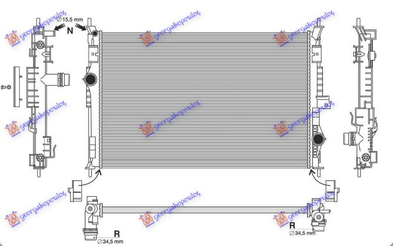 RADIATOR BENZINA-DIESEL CITROEN C4 PICASSO 14-17 198106305 198106305 9575747980