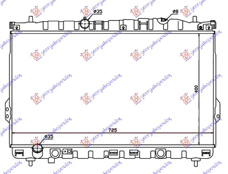 RADIATOR BNZ. - DIESEL MANUAL (400x720x26) - HYUNDAI HYUNDAI TRAJET 04-08, HYUNDAI, HYUNDAI TRAJET 04-08, 374906300