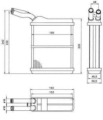 Radiator (calorifer) caldura habitaclu OPEL FRONTERA A (5_MWL4) (1992 - 1998) NRF 52134