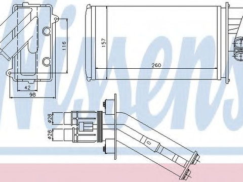 Radiator (calorifer) caldura habitaclu RENAULT VEL SATIS (BJ0_) (2002 - 2016) NISSENS 73368