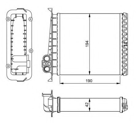 Radiator (calorifer) caldura habitaclu VOLVO 850 combi (LW) (1992 - 1997) NRF 54284