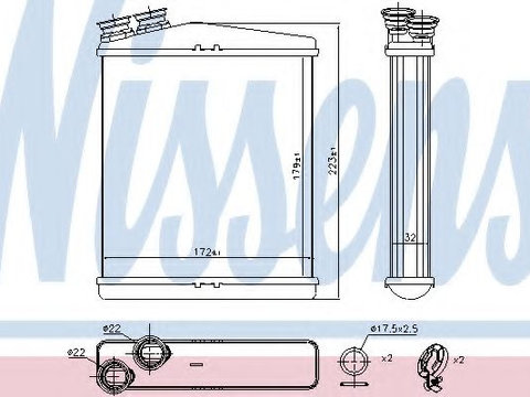 Radiator (calorifer) caldura habitaclu VOLVO V60 (2010 - 2016) NISSENS 73645