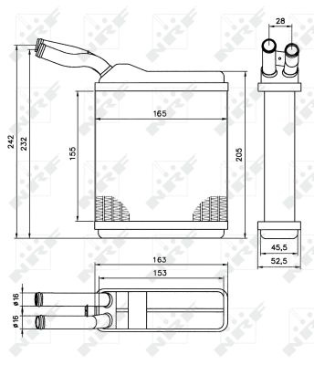 Radiator calorifer caldura OPEL FRONTERA A Sport 5SUD2 NRF 52134