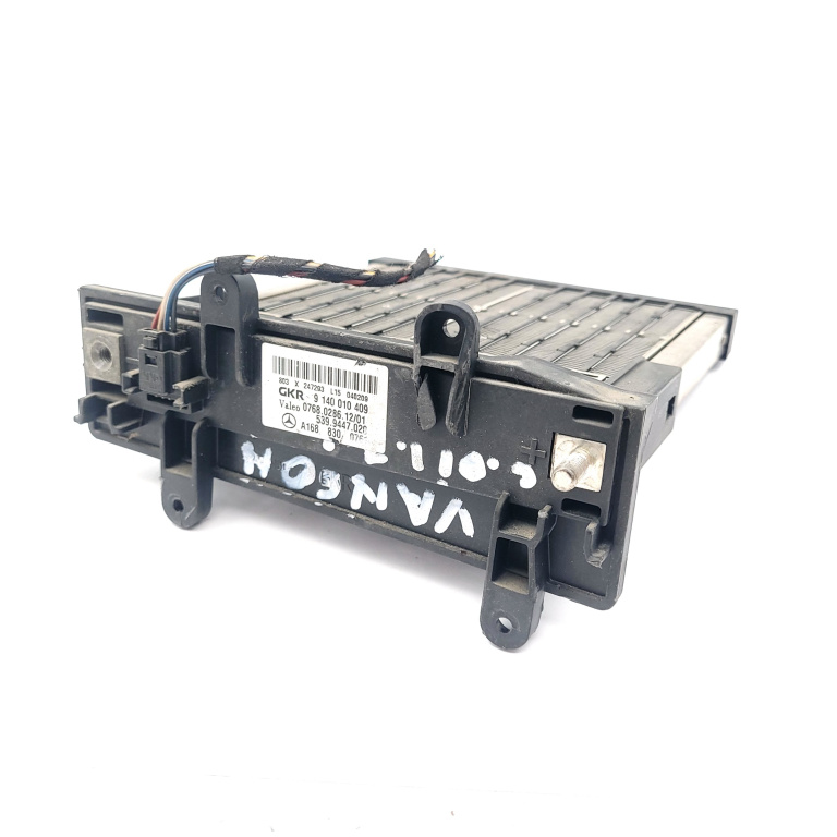Radiator Calorifer Incalzitor Electric Auxiliar Mercedes-Benz VANEO (414) 2001 - 2005 A1688300761, A 168 830 07 61, 1688300761, 9140010409, 9 140 010 409, 076802861201, 0768.0286.1201, 5399447020, 539.9447.020, 803X247293, L15040209