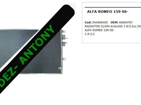 Radiator Clima 615x420 Alfa Romeo Spider