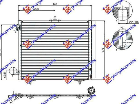 Radiator clima Ac/ 05- benzina/motorina (3 suporturi)