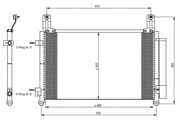 Radiator clima/AC ~ Chevrolet Matiz 2005 2006 2007 2008 2009 2010 2011 2012 2013 2014 2015 2016 2017 2018 2019 2020 2021 2022 2023 2024 ~ 35796 ~ NRF