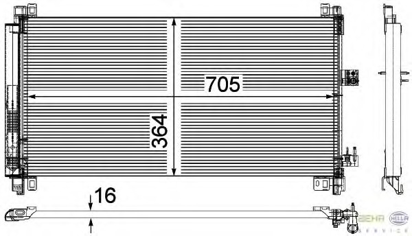 Radiator clima/AC # CitroEn C5 2010 2011 2012 2013 2014 2015 2016 2017 2018 2019 2020 2021 2022 2023 2024 2025 # 8FC 351 309-571 # HELLA