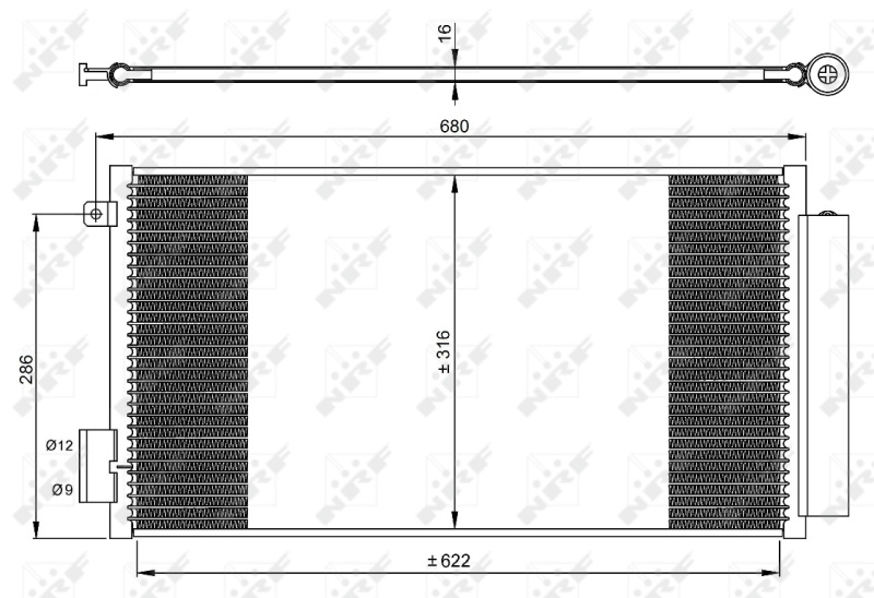 RADIATOR CLIMA AC ~ FIAT TIPO Saloon (356_, 357_) 2015 2016 2017 2018 2019 2020 ~ NRF 350061 ~ NRF