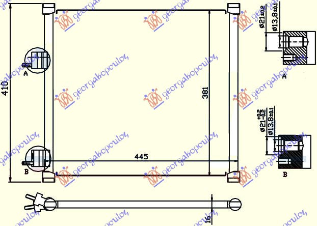 Radiator clima Ac/ FORD KA 97-08 cod 106