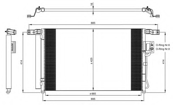 Radiator clima/AC # Hyundai Santa 2006 2007 2008 2009 2010 2011 2012 # 35965 # NRF