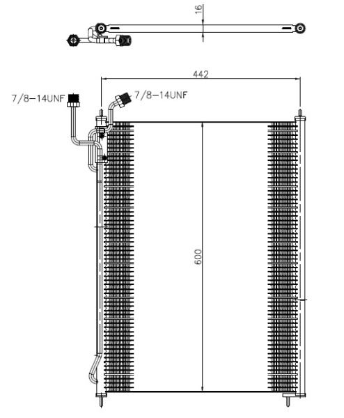 RADIATOR CLIMA AC ~ MERCEDES-BENZ ATEGO 1998 1999 2000 2001 2002 2003 2004 ~ NRF 350503 ~ NRF