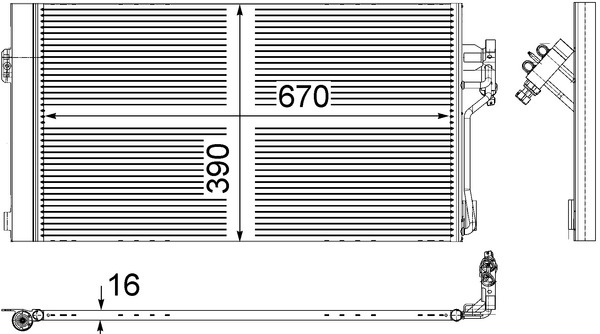 RADIATOR CLIMA AC ~ MERCEDES-BENZ VITO Bus (W639) 