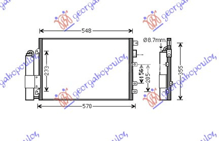 Radiator clima Ac/ NISSAN KUBISTAR 03-09 RENAULT KANGOO 03-08 Cod 8200.221.132