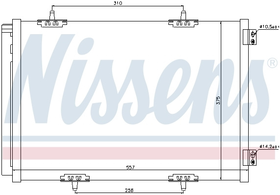 Radiator clima/AC ~ Peugeot 208 2012 2013 2014 2015 2016 2017 2018 2019 2020 2021 2022 2023 2024 ~ 940055 ~ NISSENS