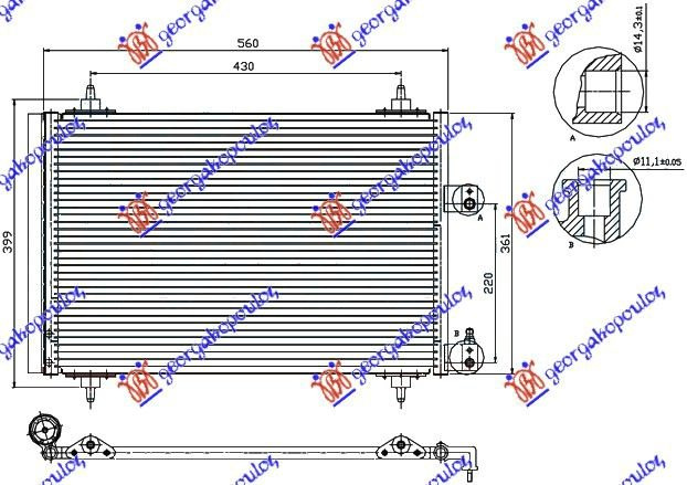 Radiator clima Ac/ PEUGEOT 307 01-05 cod 6455AC