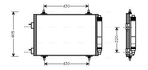 RADIATOR CLIMA AC ~ PEUGEOT 307 Break (3E) 2002 2003 2004 2005 2006 2007 2008 2009 ~ PEA5209D AVA ~ AVA COOLING