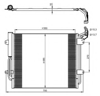 Radiator clima/AC # Vw Sharan 2010 2011 2012 2013 2014 2015 2016 2017 2018 2019 2020 2021 2022 2023 2024 2025 # 350054 # NRF